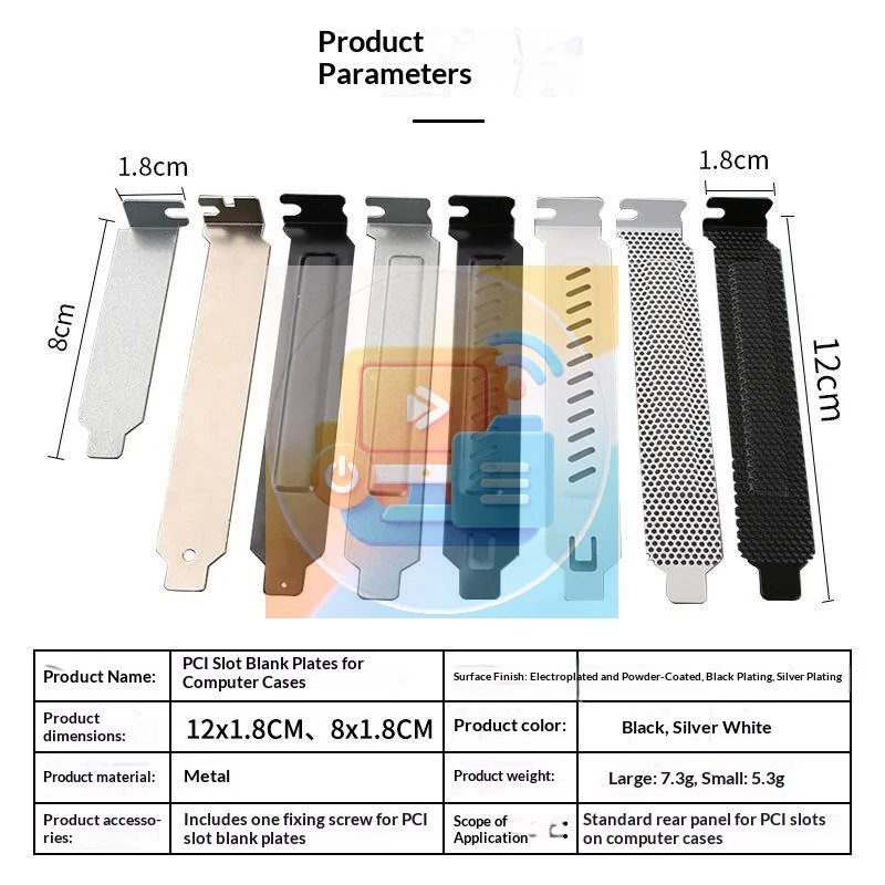 PCI Slot Dust Cover Plates, PC Expansion Slot Bracket Blanking Plate, Dust & Wear Resistant Case Rear Cover for Desktop Compute