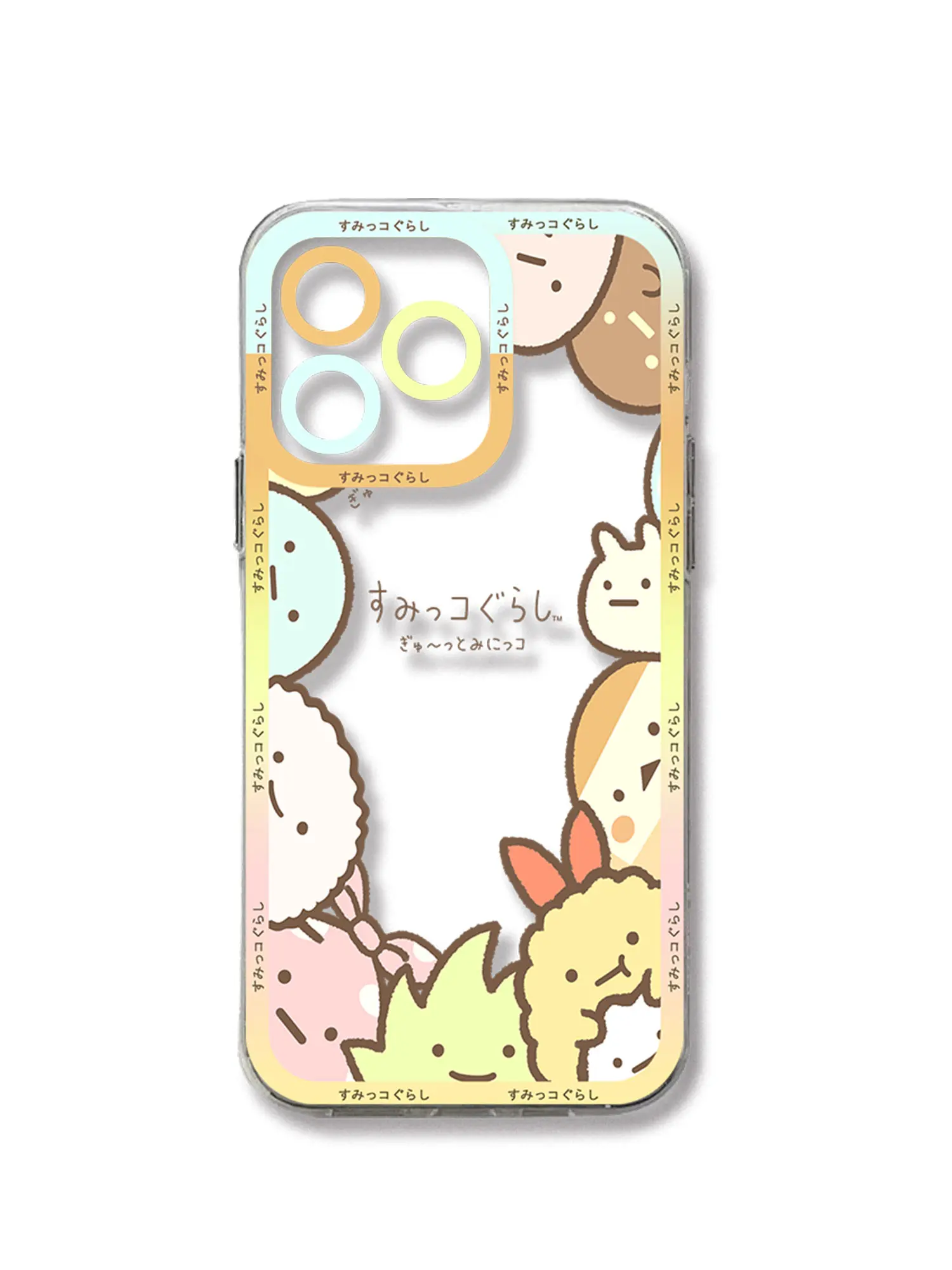 Cute Sumikko Gurashi custodia per telefono Hot Cartoon per iPhone 15 14 13 12 11 Mini Pro Max XR XSMax 7 8 Plus SE20 Cover trasparente