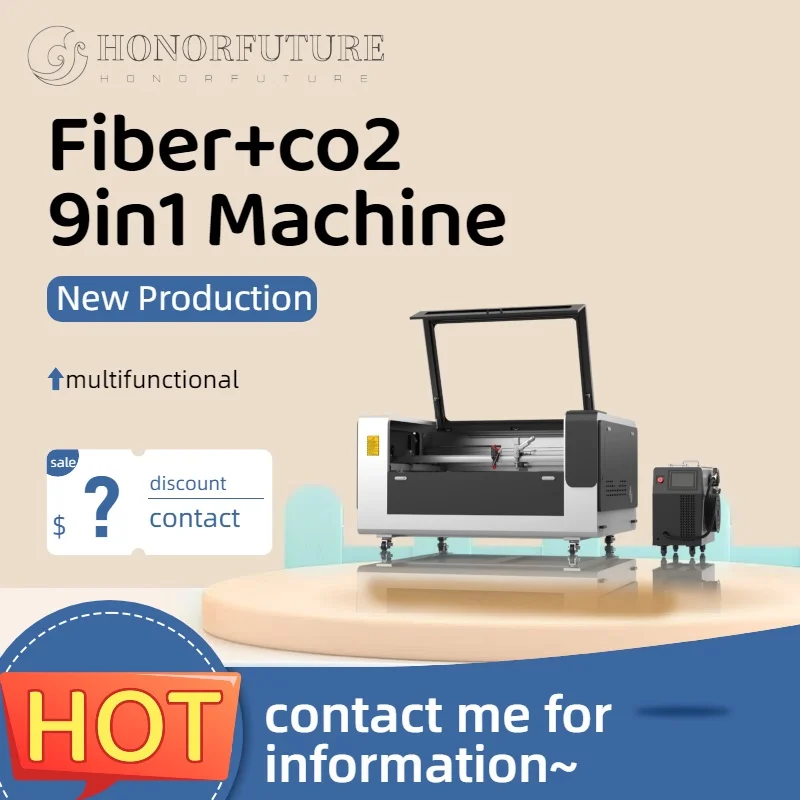 آلة القطع بليزر الألياف 1500 واط مع 150 واط CO2 أنبوب ليزر لحام تنظيف 9in1 أدوات معدنية غير معدنية CO2 آلة الحفر بالليزر #6