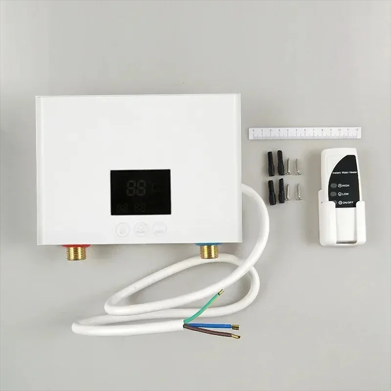 

Instant Tankless Electric Water Heater 3000W 220V Wall Mounted Fast Heating for Bathroom Shower Kitchen Sink