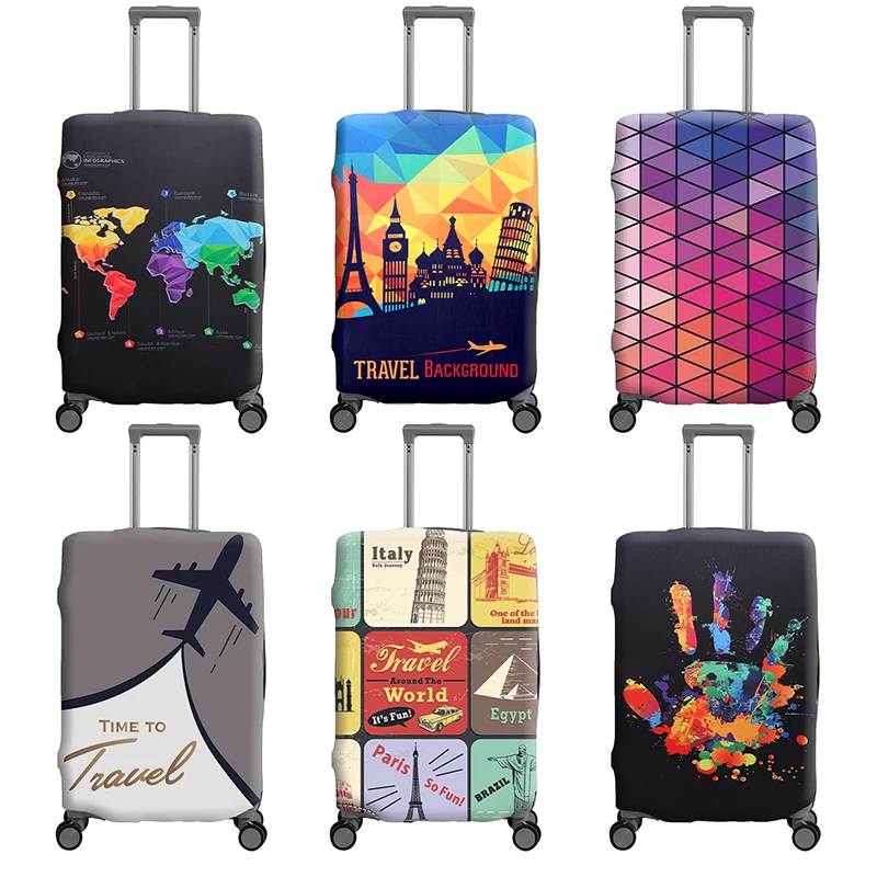 

High Elastici Lage Cover Protective Dustproof Scratcroof Carte Blanche Pattern Cheed Baggage Special Protection Suit...