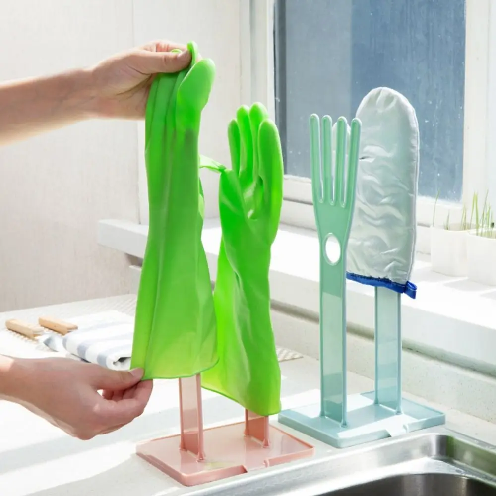 Plastic Glove Drying Rack Reusable Detachable Glove Storage Stand Holder Blue/Pink Household Daily Use Glove Dryer Holder