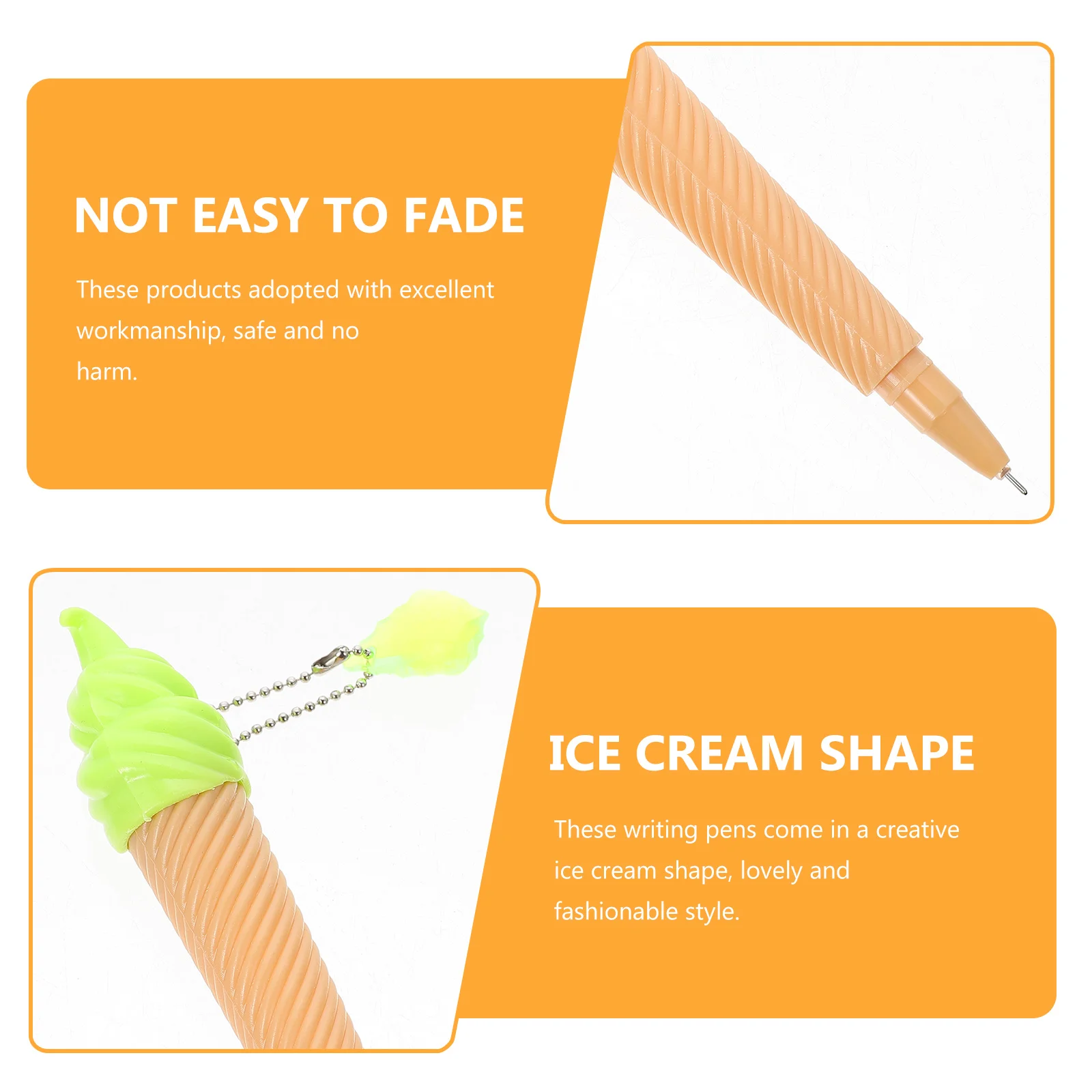 

12 Pcs Ice Cream Pendant Students Supplies Fun Pens Plastic Roller School Prize