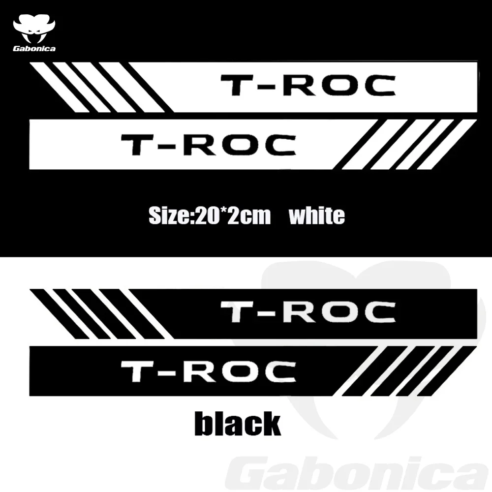 2pcs Car Rearview Mirror Decoration Stickers Reflective Decals For VW Volkswagen T-Roc TROC Car styling Accessories