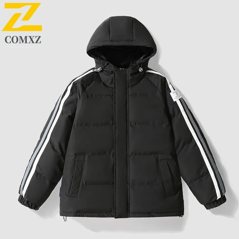 

COMXZ Brand Luxury Men Cotton Coat Hooded Outdoor Riding Windproof Parka Casual Daily Style Lightweight Autumn Winter Garment