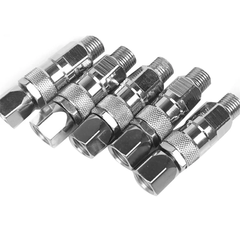 

Airless Spray Hose Swivel Adapter Stainless Steel Sprayer Connector Suitable for Airless High-Pressure Paint Sprayer 5Pc