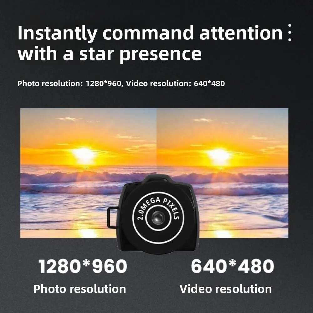 Rejestrator Dźwięku Mała Mini Kamera Wideo HD Mini Kamera dla Dzieci DVR Przenośny Mini Kamerka Y2000 dla Dzieci w Wieku od 3 do 6 Lat