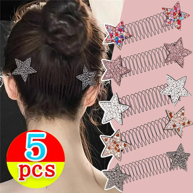 

Lady Star Diamond Comb Girls Organize Fragmented Hair Headwear Women Rhinestone Hairclip Female Colorful Hairpin Hair Accessory