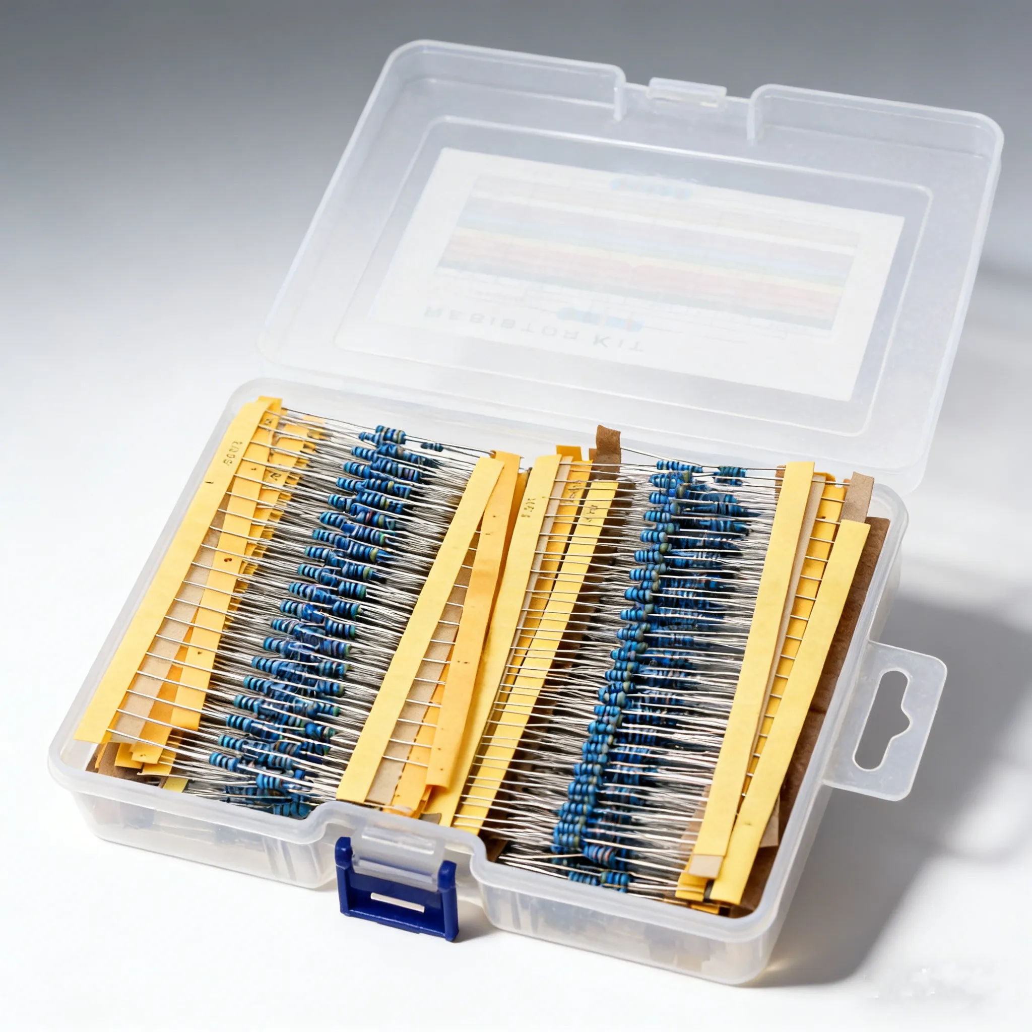 2600Pcs 130 Values Resistor Kit 1/4W Metal Film 1% 0.25W Electrical Resistors Set 1 Ohm-3M Ohm