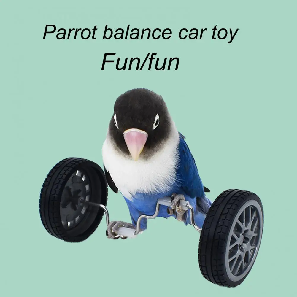 

Parrot Balance Toy Rotary Wheels Bird Bicycle Mini Double Row Roller Skates Pet Bird Intelligence Interactive Training Toy