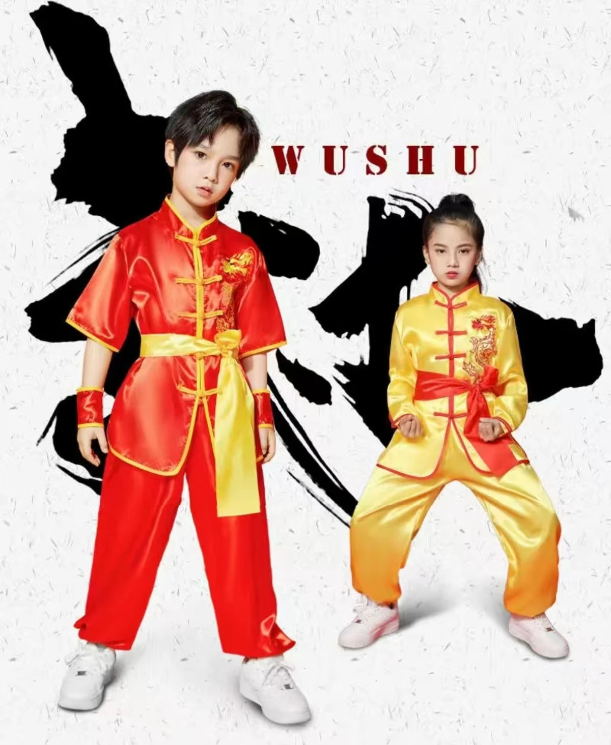 Solredo Unisex Wushu Uniforms Chinese Kungfu Costume Tai Chi  Costume Training Clothing Hanfu Suits For Boys And Girls