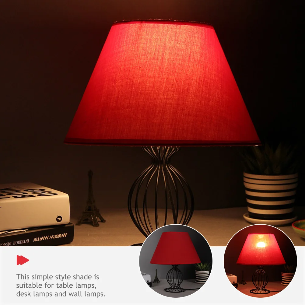 

Тканевый абажур красный E27, винтажный, в форме барабана, для настольной, настенной лампы, внутреннего освещения, ретро-стиль