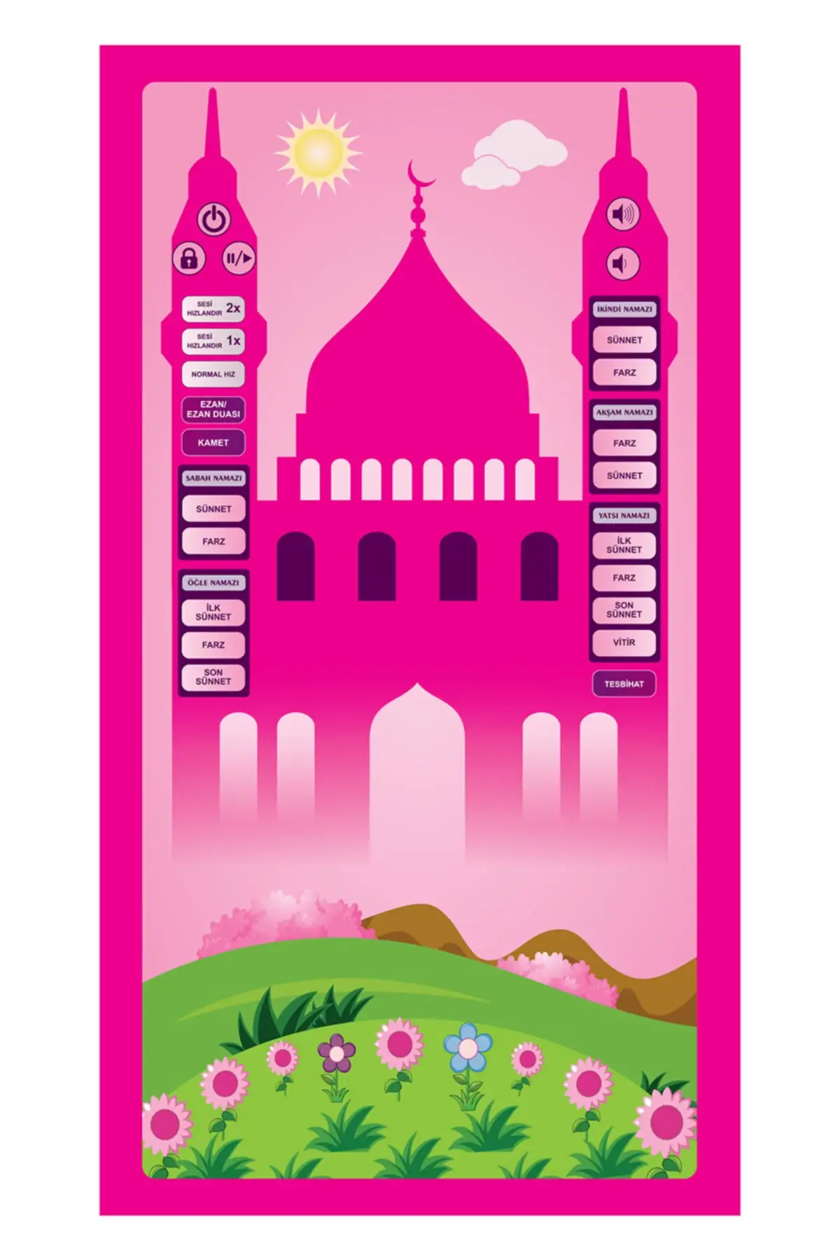 DOLBOVI my Seccadem for kids talking prayer prayer case pink Meditation Rug