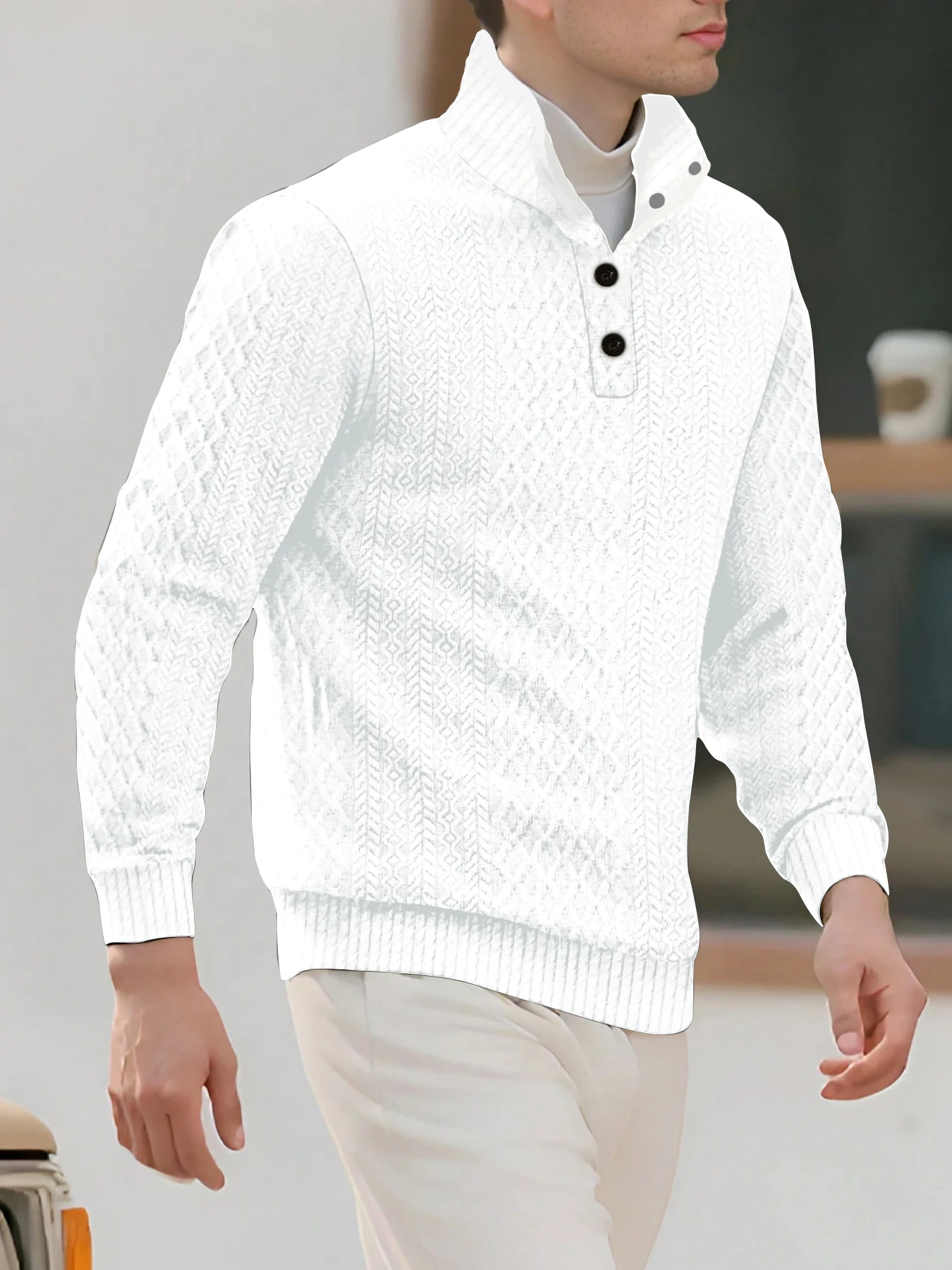 

Men's Casual Suit Set — Featuring a lightly stretchy knit fabric suitable for medium to plus sizes. The design combines an elast