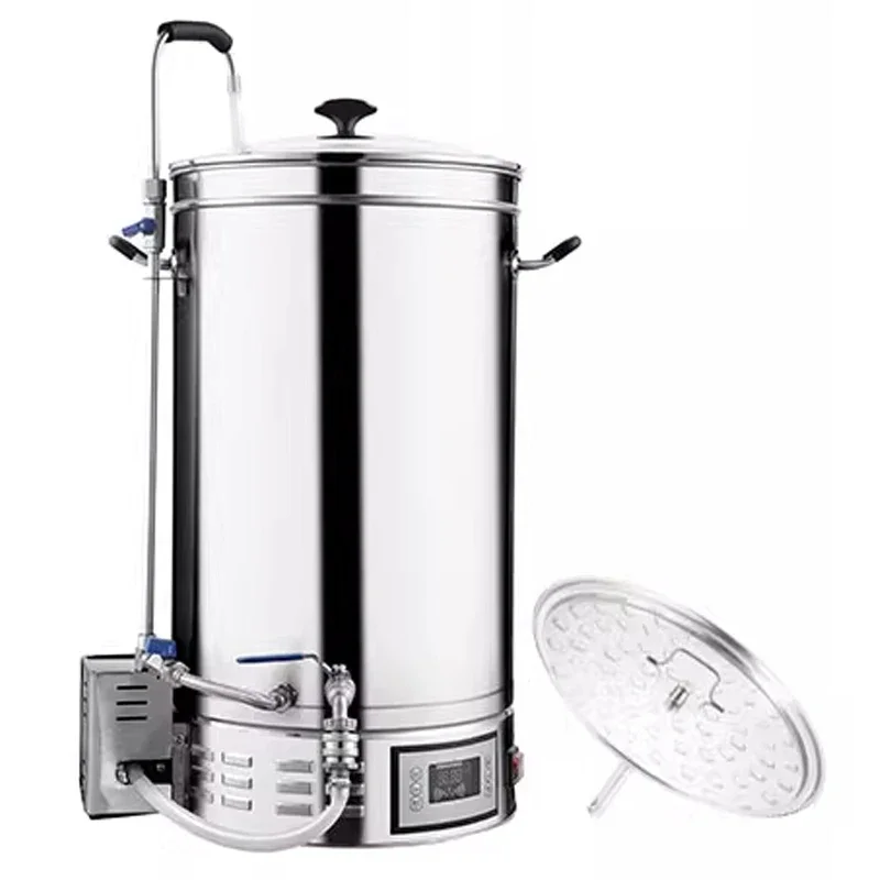35L Stainless Steel Brewing Barrel Electric Mash Tun Micro Brewery Craft Beer Machine 2500w