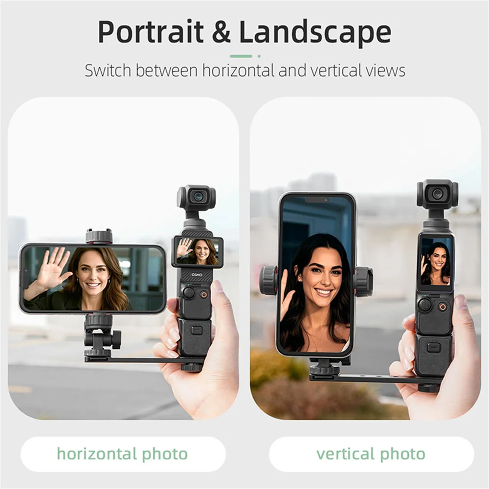 ポケット 3 フレームスマートフォンホルダーコールドシューマウント折りたたみ 1/4 ネジアダプタ DJI OSMO ポケット 3 カメラアクセサリー