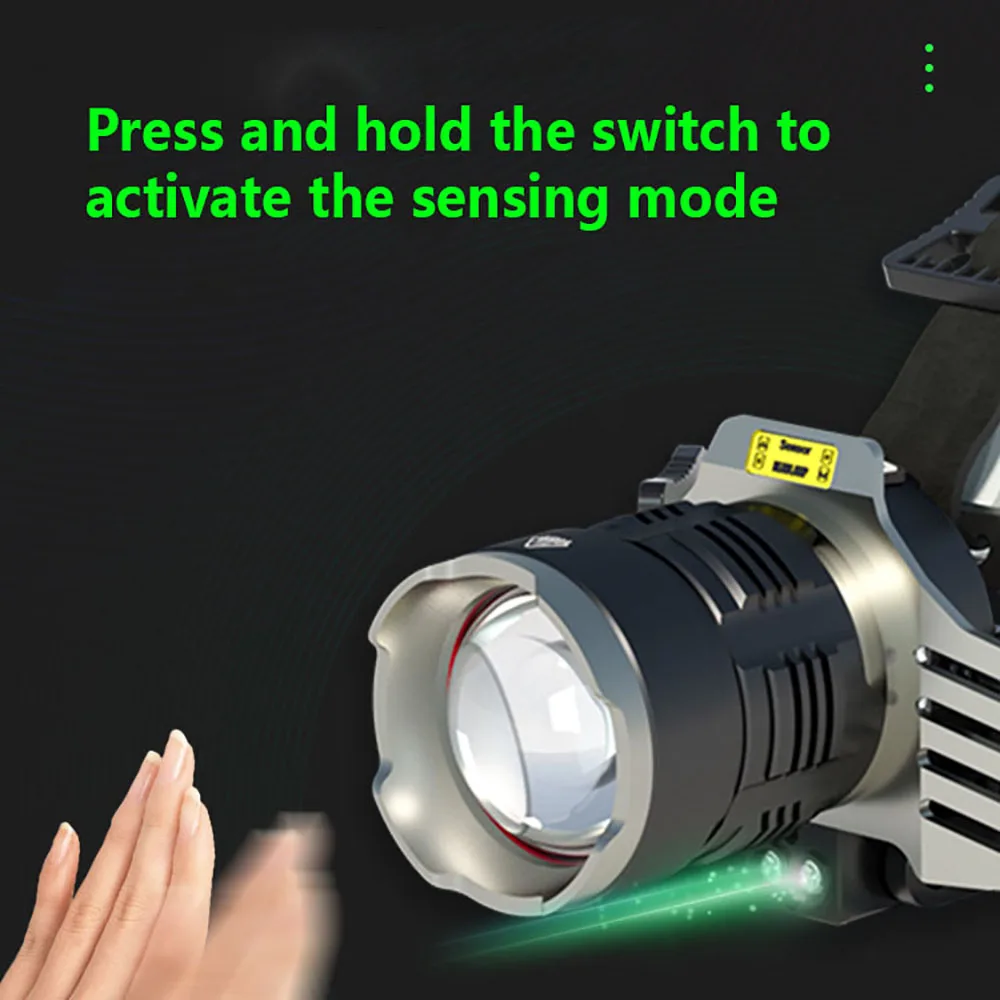 XHP360 عالية الطاقة LED كشافات السوبر مشرق زوومابلي المصباح USB قابلة للشحن ضوء قوي رئيس مصباح للتخييم الصيد #5