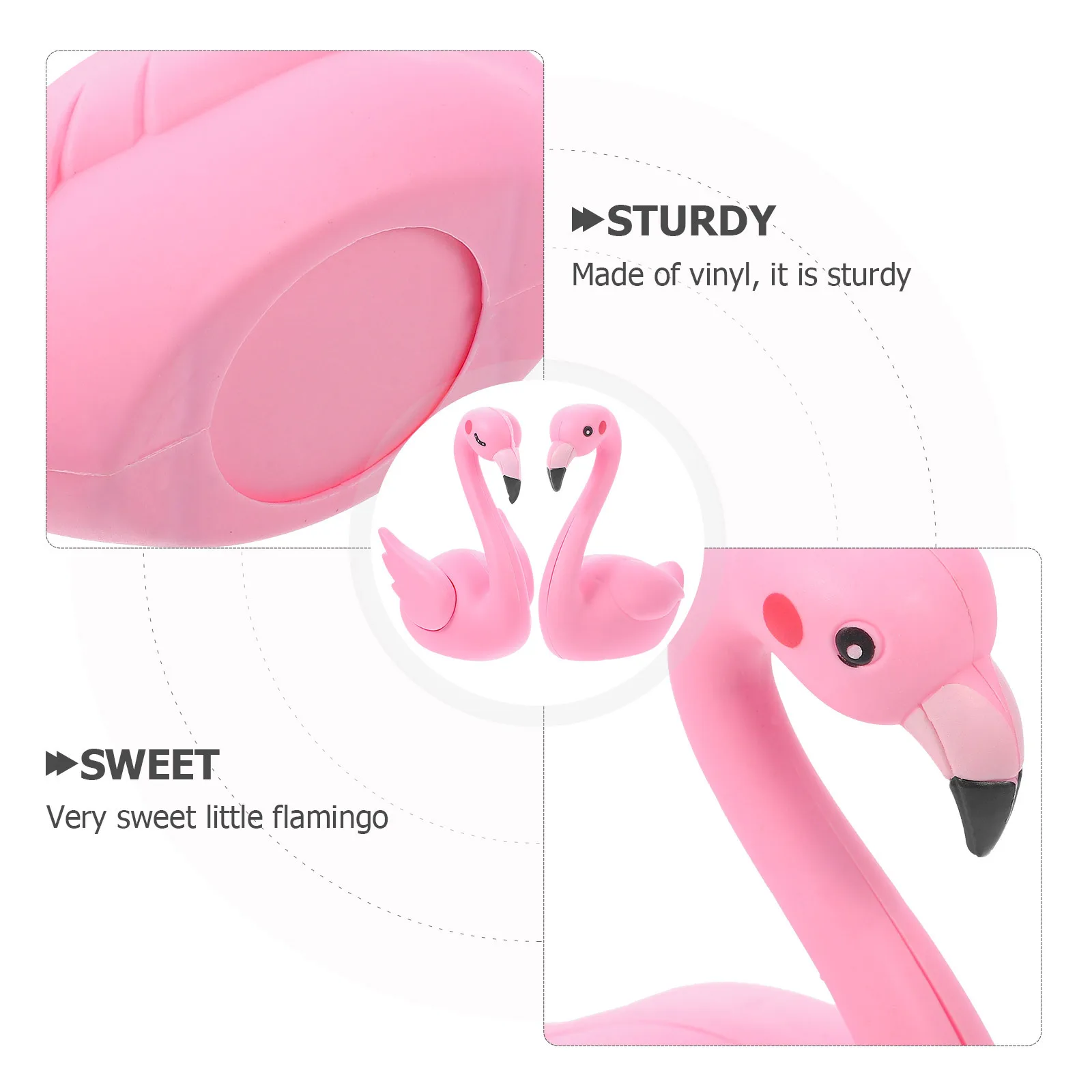 

4Pcs Flamingo Ornaments Vinyl Cake Toppers Reusable Cartoon Crafts Wedding Birthday Party Decorations Flamingo Ornament