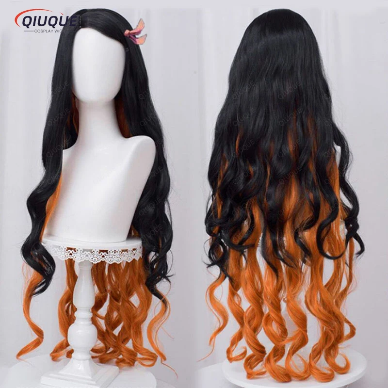 Anime Cosplay Wig Uzui Tengen Kamado Tanjirou Agatsuma Zenitsu Kanroji Mitsuri Tomioka Giyuu Sabito Rui Hair Wig + Free Wig Cap