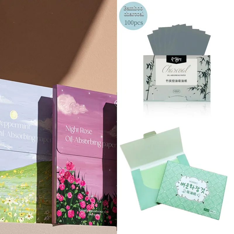 顔のあぶらとりシート紙クレンジングフェイスオイルコントロール吸収紙女性美容メイクアクセサリー 100 ピース/バッグ卸売