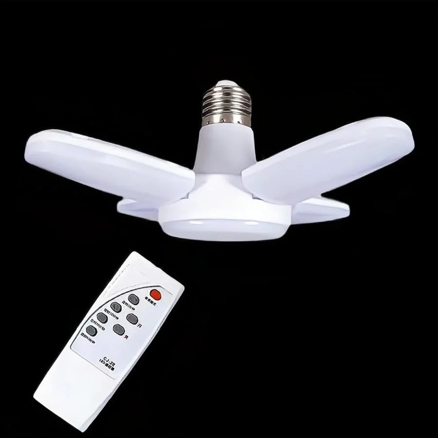 E27 LED 전구 팬 블레이드 타이밍 램프 AC85V-265V 38W 접이식 Led 전구 Lampada 홈 천장 조명 원격 컨트롤러