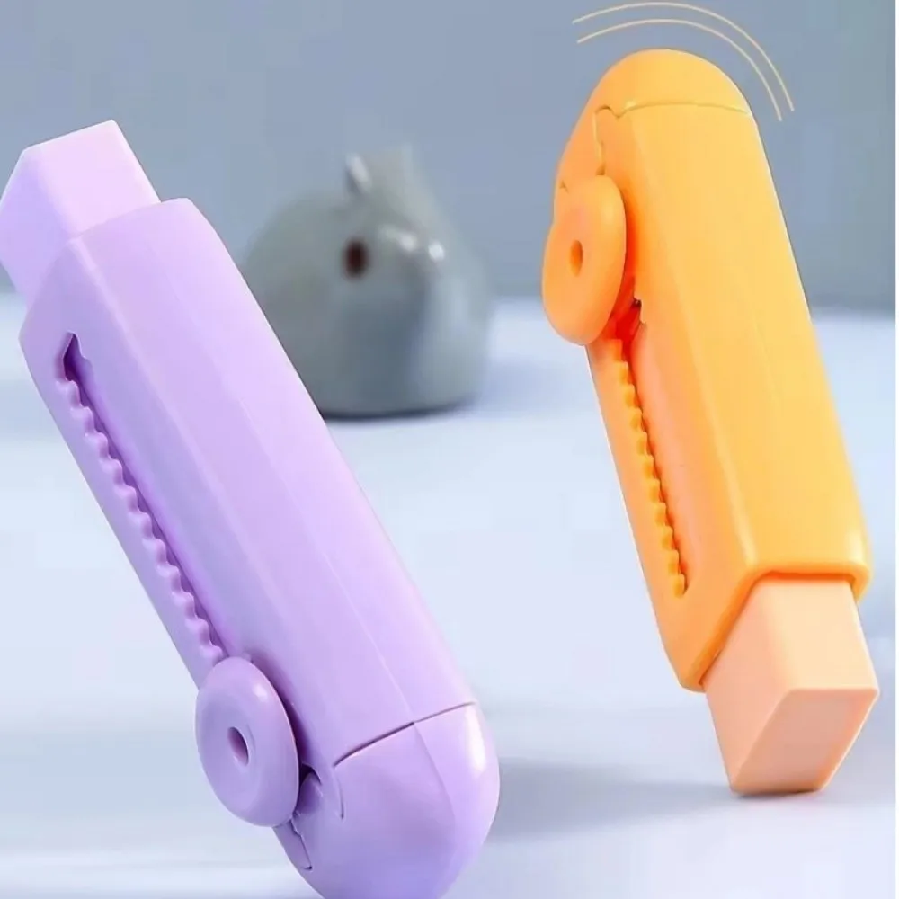 Creative Retractable Push Pull Eraser Soft with Plastic Sleeve Sliding Pencil Eraser Correction Stationery School Supplies