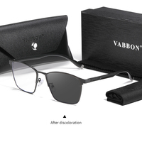 Vabbon New Premium Anti-Blue Light Photochromic Sunglasses Men Fashion Trendy Polarized Outdoor Metal Frame Driving Fishing Glasses,Premium Gift9448-1