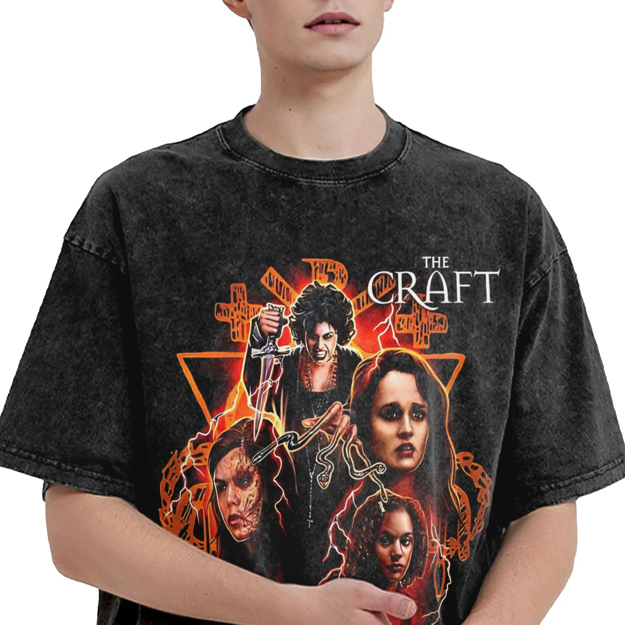 The Craft We Are the Weirdos  T Shirts Hip Hop Washed Short Sleeve Harajuku T-Shirts Novelty Men Women Streetwear Summer Tees