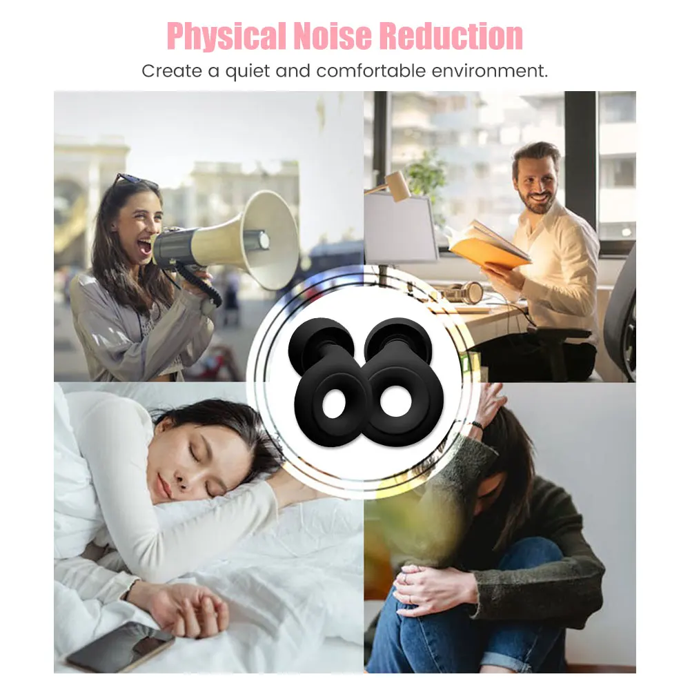 Silicone Sleep Soundproof Earplugs Anti-noise Deep Sleeping Silent Earplugs Noise Reduction Supplies Reusable Swimming Earplugs