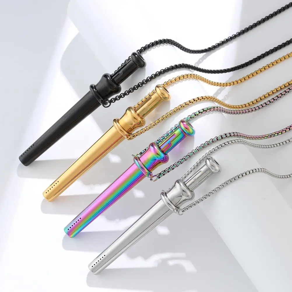Large Anxiety Breathing Necklace Stainless Steel Meditation Pendant Stress Relief Natural Calm Quit Vaping Mindfulness Tool