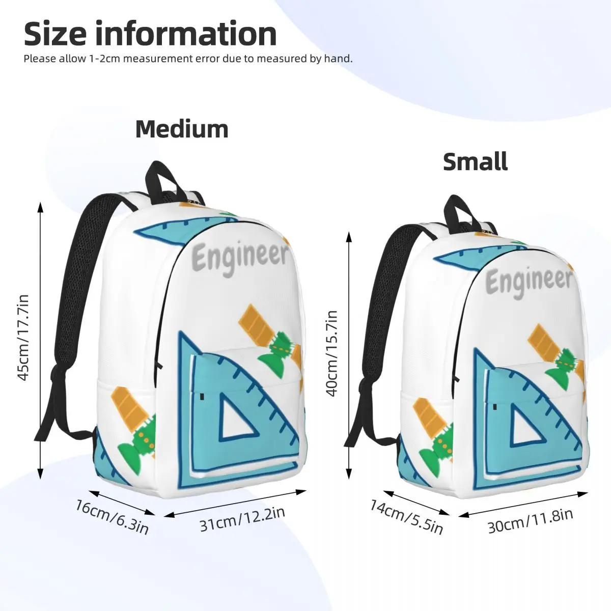 Engineering Apparels Backpack Student Boys Girls BookBag Kids School Bag Computer Shoulder Bags for Men Women