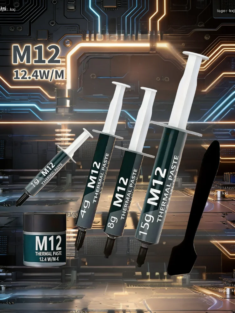 Pâte thermique de performance, graisse conductrice thermique 12,4 W/MK 1/4/8/15/30g pour PC de jeu, PS5, CPU, GPU, refroidissement