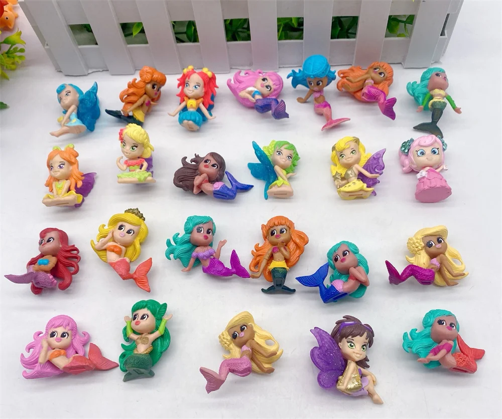 Muñecas de sirena de varios estilos para niños y niñas, modelos de juguete para casa de juegos, 3,5 cm ~ 4,5 cm