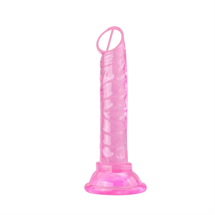 Dildo de cristal realista pequeno com ventosa para mulheres, pênis artificial, estimulação do ponto G, brinquedos sexuais, Sex Shop, TPE