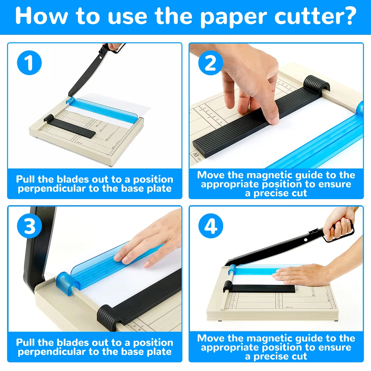 B7-A4 Manual Detachable Paper Cutter Office Supplies Multi-Functional Cutting Machine Photo Trimming Tool with Stripping Press