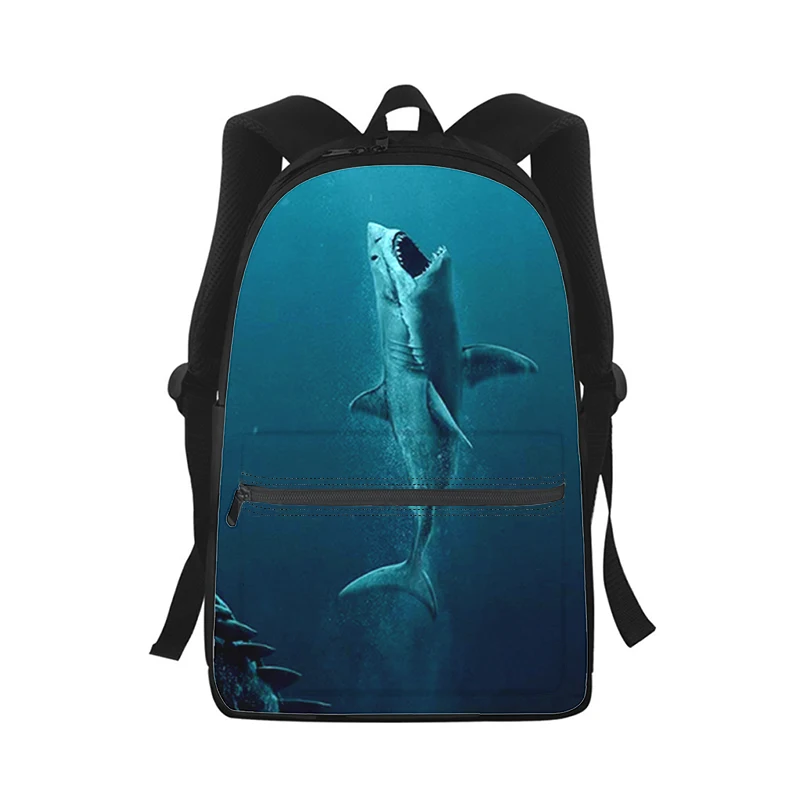 shark animal Men Women Backpack 3D Print Fashion Student School Bag Laptop Backpack Kids Travel Shoulder Bag