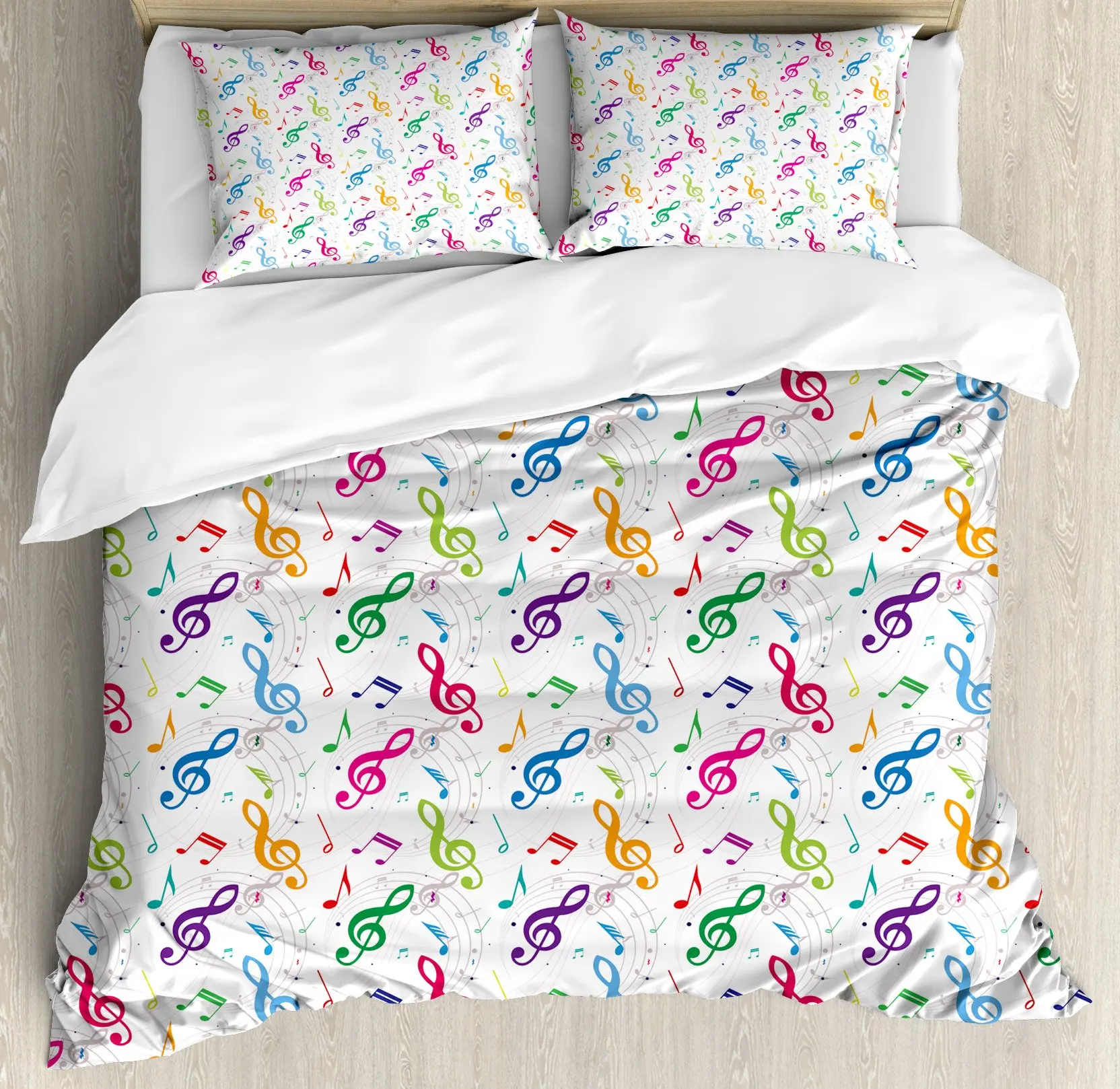 

Music Note Duvet Cover Twin Queen Size Music Themed Comforter Cover for Teen Boys Musical Notes Bedding Set Geometric Bed Set