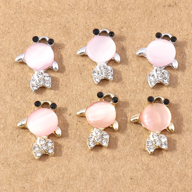 10 stücke 12x14mm Nette Kristall Blume Charme für Schmuck Machen DIY Tropfen Ohrringe Anhänger Halsketten Handmade Schlüsselanhänger handwerk Geschenke – Detail 4