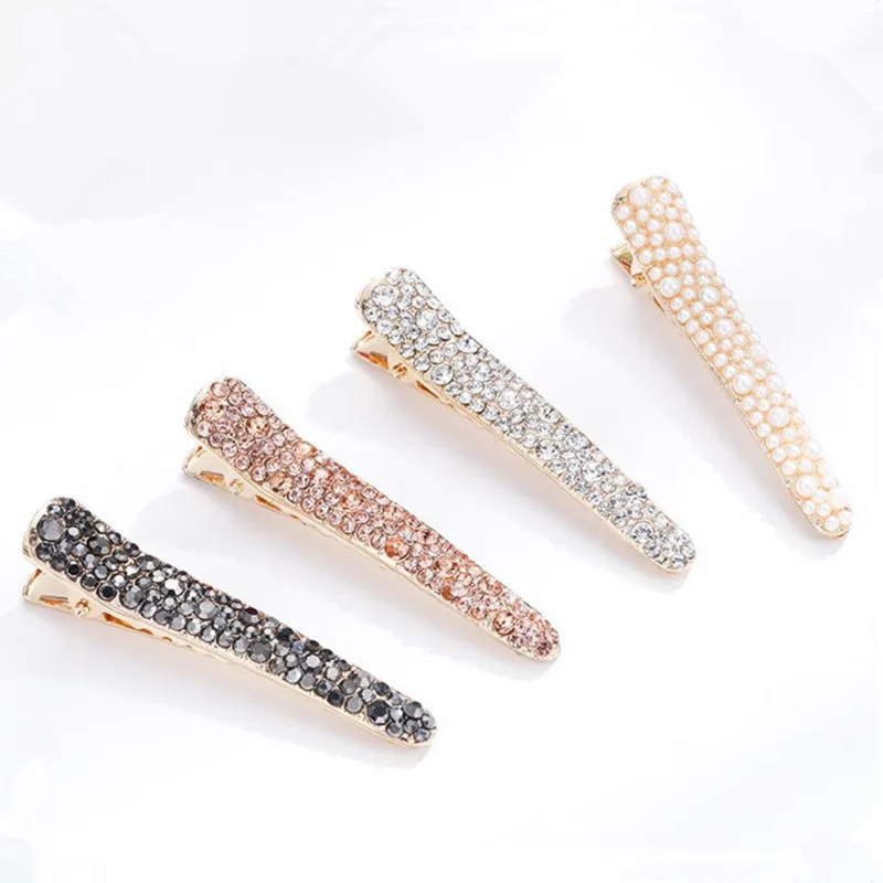 A variety of color alloy electroplating set crystal bright girl hair clip