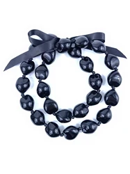 2026 Black Hawaiian Kukui Nut Lei Graduation Lei Wedding Lei Kukui nut necklace