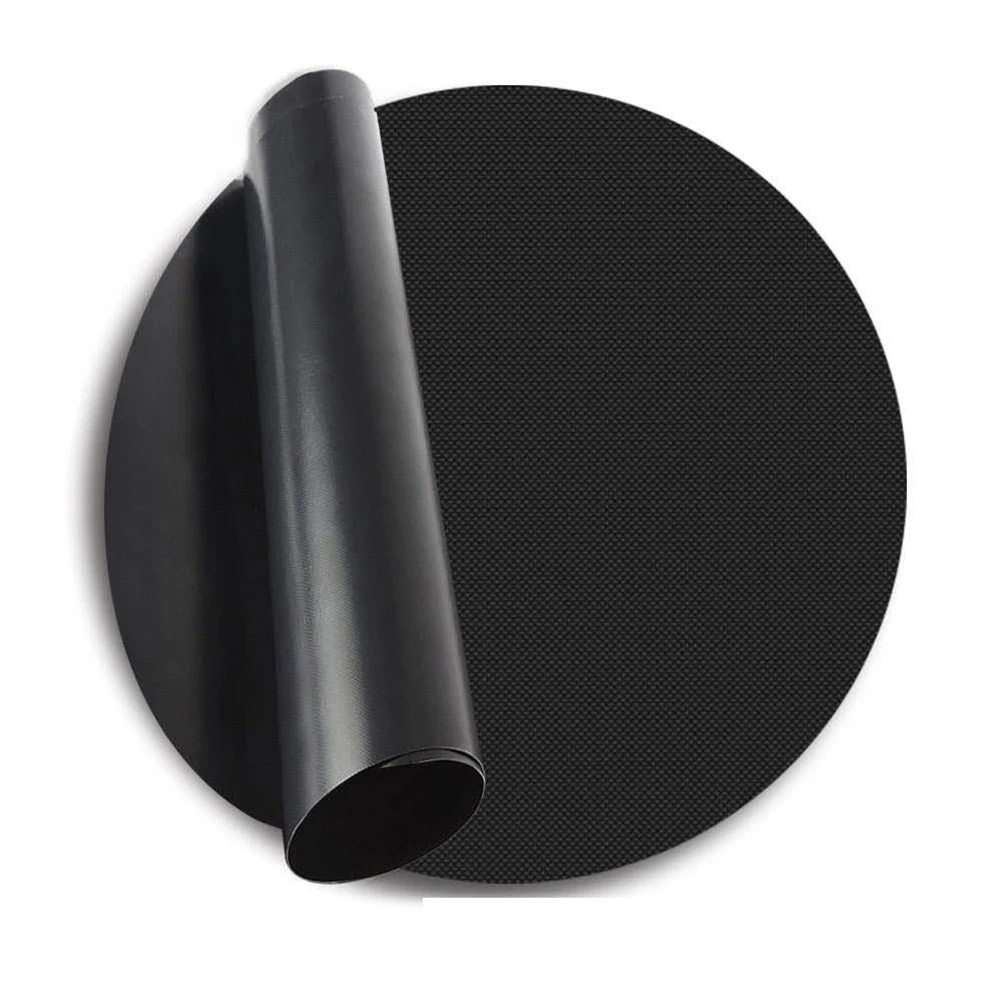 

Reusable BBQ Mats Nonstick Round Barbecue Mat for Grills Cooking Surface Black Easy Clean Heat Resistant Outdoor Kebabs