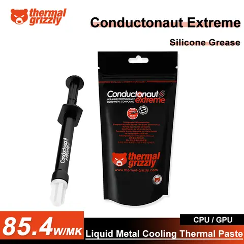 Grasso termico al silicone Grizzly Conductonaut Extreme 85,4 W/MK CPU/GPU Dispositivo di raffreddamento Pasta termica per raffreddamento metallico liquido TG-CE-001-R