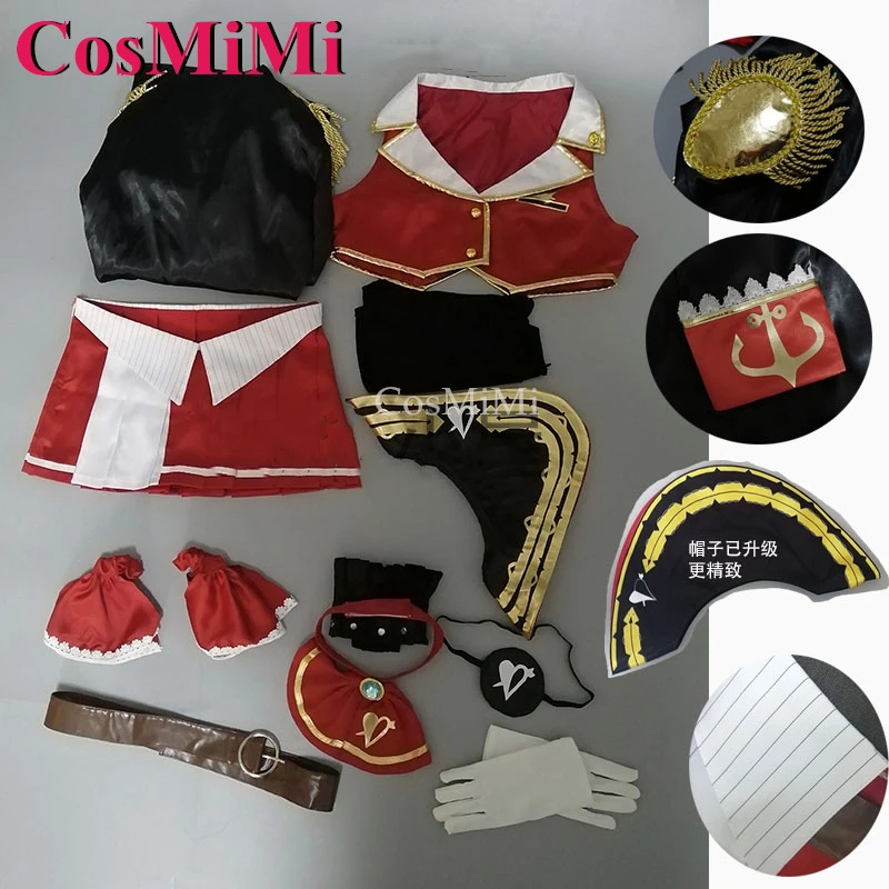 CosMiMi Anime VTuber Hololive Houshou Marine Cosplay Kostüm Süße Nifty Schöne Uniform Outfit Karneval Party Rolle Spielen Kleidung