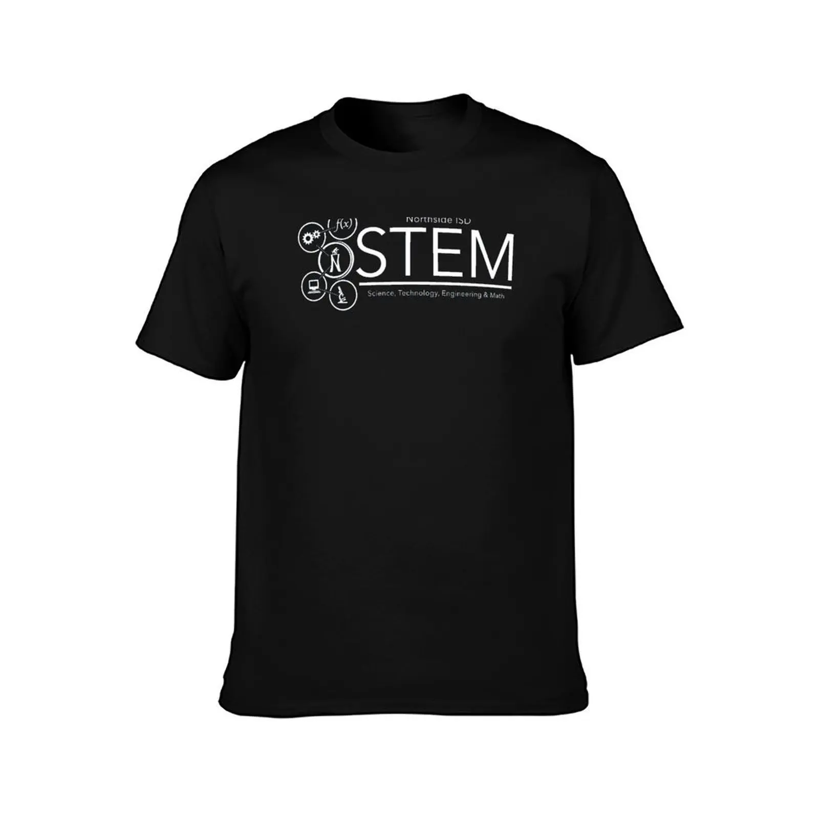 White STEM Logo Horizontal T-Shirt Retro Graphic Print T-Shirt