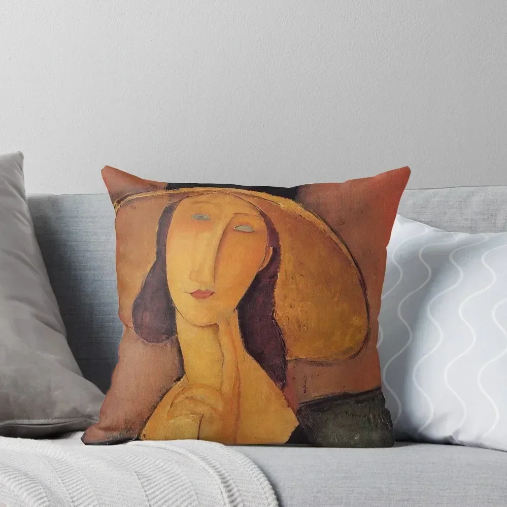 Vintage Amedeo Modigliani - Woman with Hat c1920 Fine Art Throw Pillow Cushion Cover For Sofa pillow