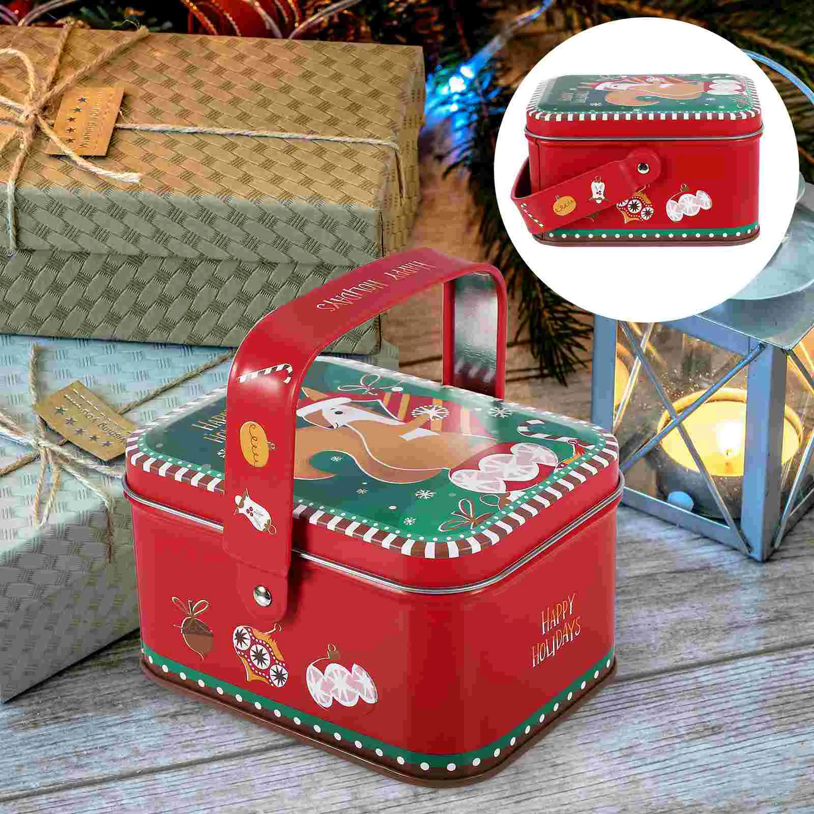 Caixa de presente (papai noel-c03) suporte de armazenamento de doces caixa de açúcar latas de biscoitos com tampas embalagem de frasco recipientes de natal folha de flandres
