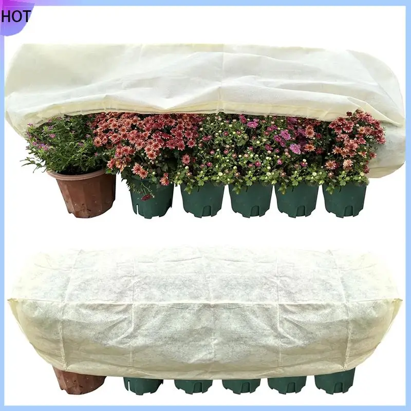 

B45C Plant Frost Cover, Rectangular Planter Plant Winter Frost Blanket With Zip Drawstring For Outdoor 150 X 40 X 45Cm 6Pack