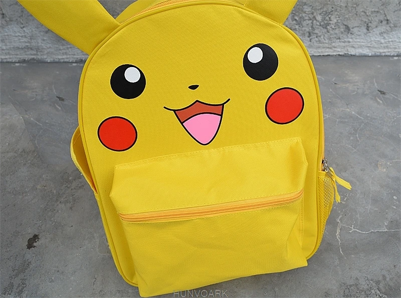 Pokemon Pikachu Backpack Yellow Children School Bags Cute Prints Monster Schoolbags with Ears design Capacity Cartoon Mochilas