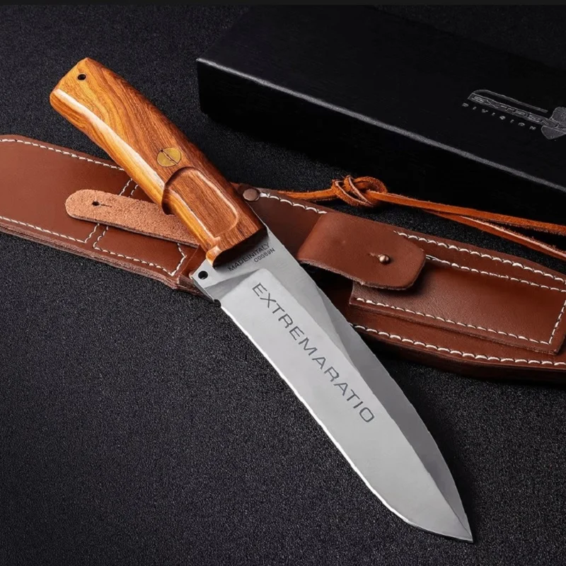 High-end outdoor high hardness straight knife, fruit knife, camping chopping wood knife, multi-purpose sharp knife, hunting knif