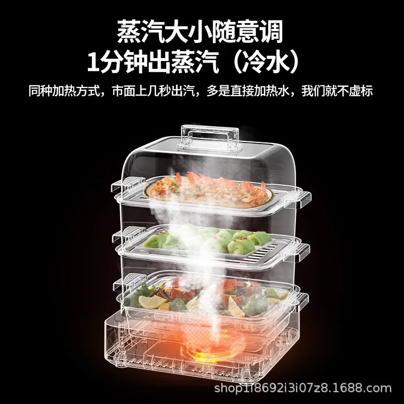 Zhenmi-vaporizador elétrico de aço inoxidável, panela de vapor doméstica, pequena multifuncional, caixa